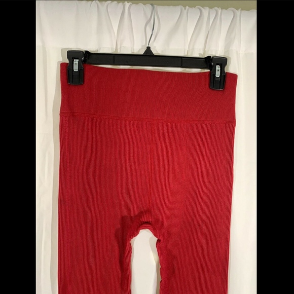 NWD Zella High Waist Ribbed‎ Seamless 7/8 Leggings Red [SZ Large ] - Picture 11 of 13